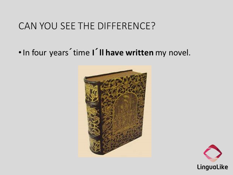 CAN YOU SEE THE DIFFERENCE? In four years´time I´ll have written my novel.